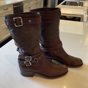 Dior brown leather boots size 8.5